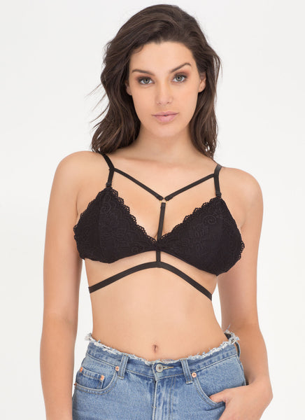 Strappy Days Caged Lace Bralette