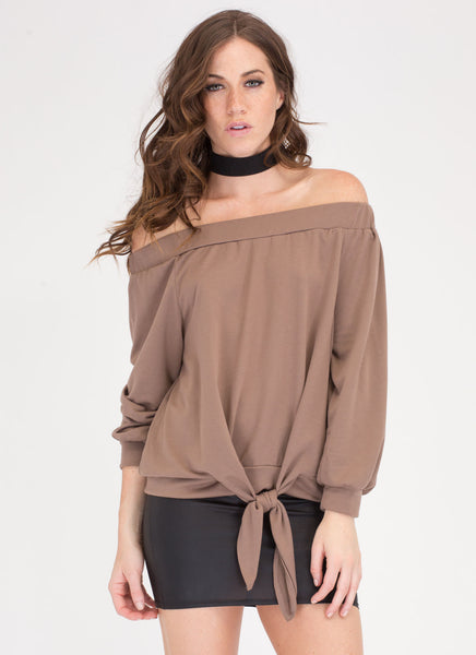 Sun Kissed Off-Shoulder Knotted Top