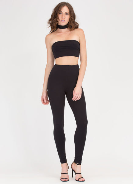 Fashion Duo Bandeau Top 'N Leggings Set