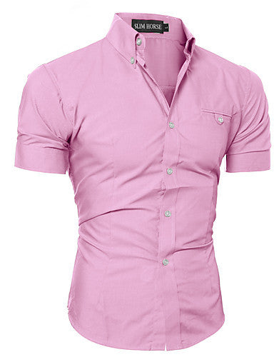 Men's Solid Casual Formal ShirtCotton