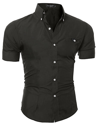 Men's Solid Casual Formal ShirtCotton