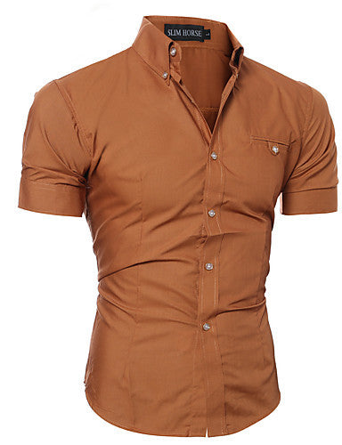 Men's Solid Casual Formal ShirtCotton